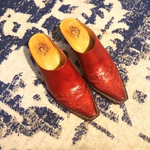 Lucchese Charlie 1 Horse Women's Square Toe Sz 7.5 B Western Mules Cowboy Clogs